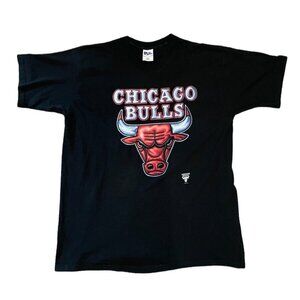 Vintage Chicago Bulls TShirt XL Pro Player USA Single Stitch Black Graphic Tee